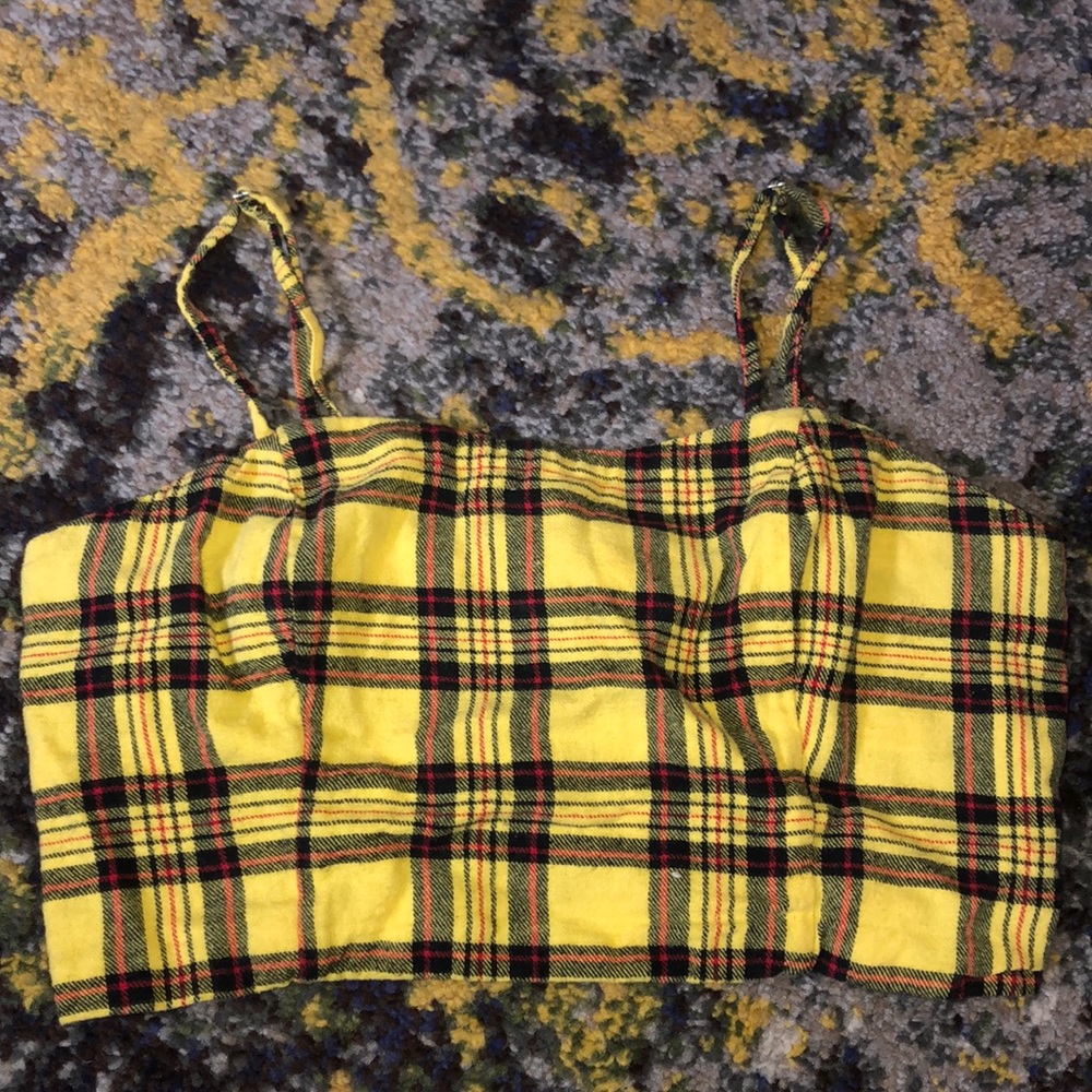 Red yellow and black bra top